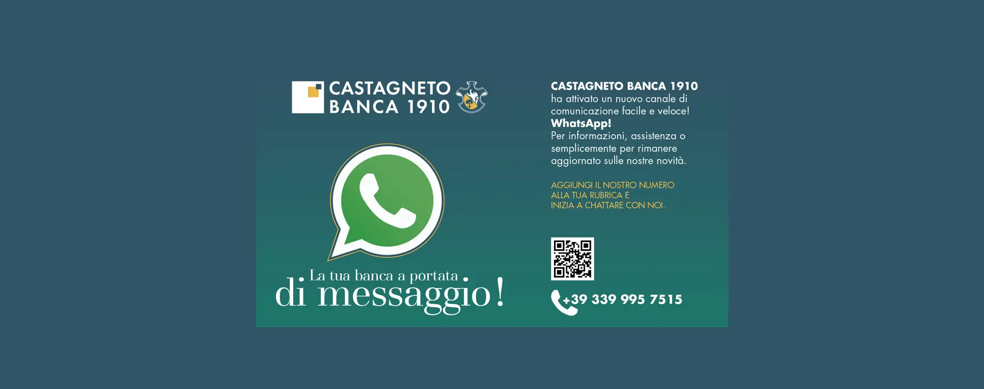 Scopri il nuovo canale di assistenza Whatsapp 